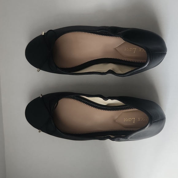 Essex Lane Black Leather Ballet Flats 8.5M - Picture 3 of 12